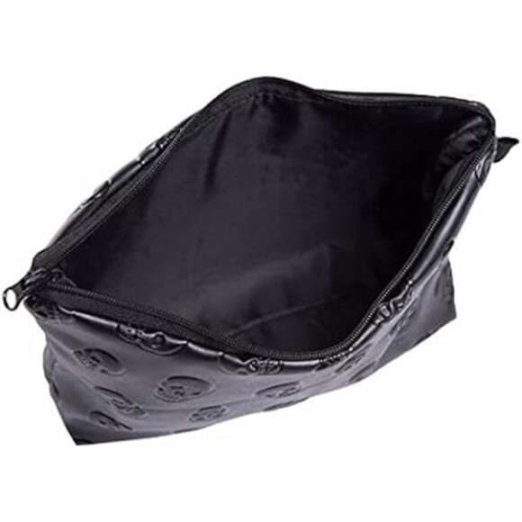 Fashion Black Skull CosmeticBag Makeup StorageBag Toiletry Organizer Pencil Case - Picture 2 of 6